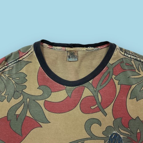 Vintage Sand Piper Floral Beach Camo T-Shirt Adult Large THRASHED Distressed - Bild 2 von 9