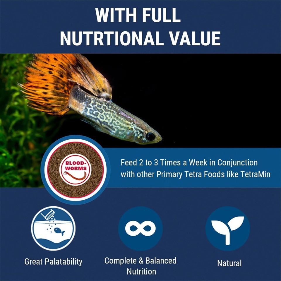 Bloodworms For Betta Fish Tetra Freeze-Dried BloodWorms