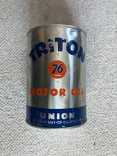 Vintage Union 76 Triton 50w metal oil can full
