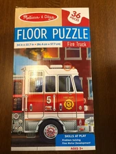 Melissa and Doug Fire Truck Floor Puzzle 36 Pieces + Bonus Activities on Box