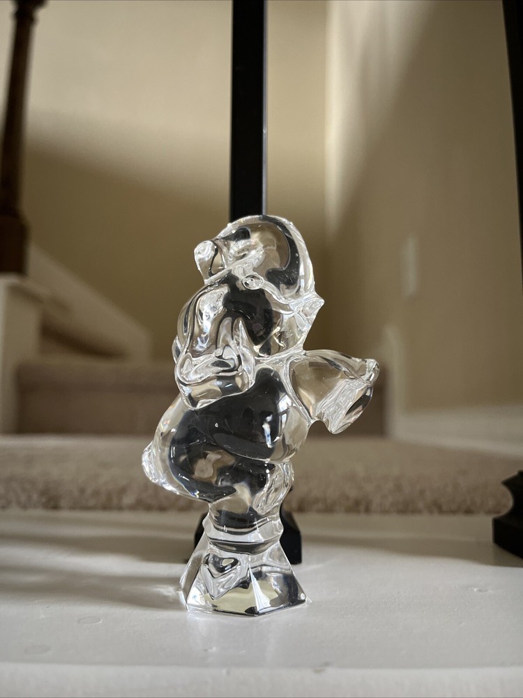 Vintage Jonal 24% Crystal Elephant Figurine Trunk Up 4 Inch Made In Germany