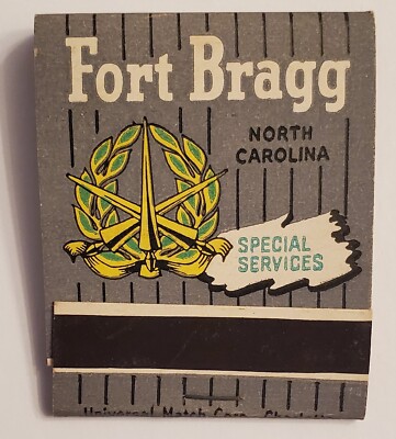 Vintage FORT BRAGG, FULL matchbook; WW2 era; Unused/Unstruck; NOS