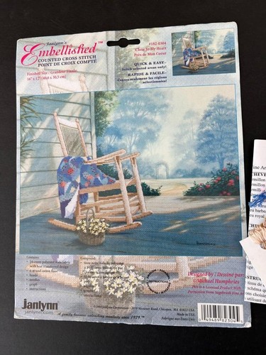 Janlynn Embellished Close To My Heart cross stitch kit complete rocking chair - Picture 2 of 3