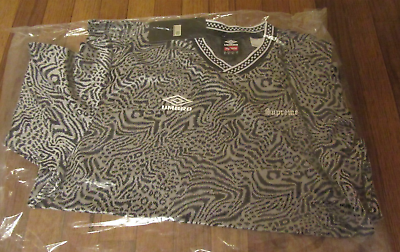 Supreme Umbro Jacquard Animal Print Soccer Jersey Size XL Navy