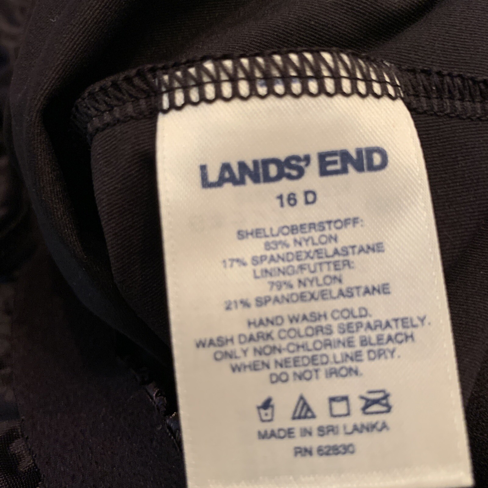 Lands' End V Neck Wrap Empire Swimsuit Tankini Top Bl… Gem