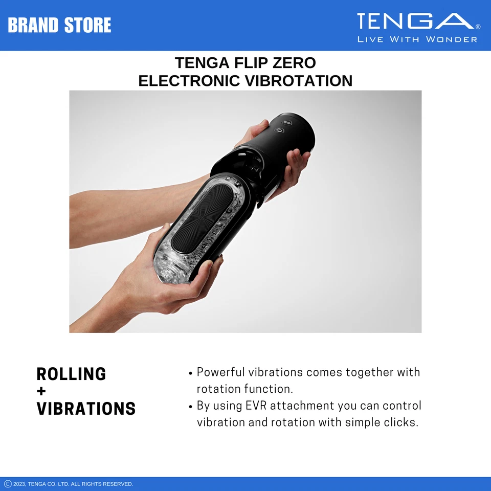 TENGA FLIP 0 EVR Reusable Male Masturbator w/Rotational Stimulation & Vibration - Image 3 of 4
