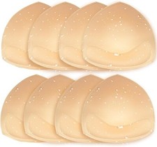 Waterproof Bathing Suit Cups Inserts - 4 Pairs Swimsuit Pads D/E, Beige