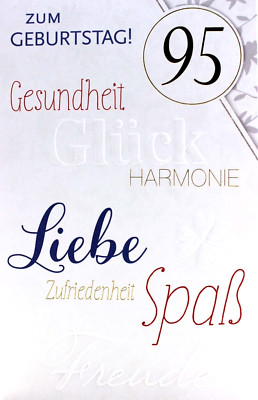Hallmark 95 Jahre Geburtstag Karte geprägt Gruß Klapp Glückwunsch Innendruck 95