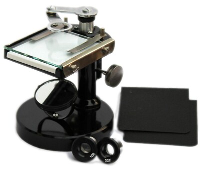 Brass Simple Dissecting Microscope with Two eyepieces and revolving arm
