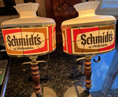 2-Vintage Schmidt's beer lights Man-cave