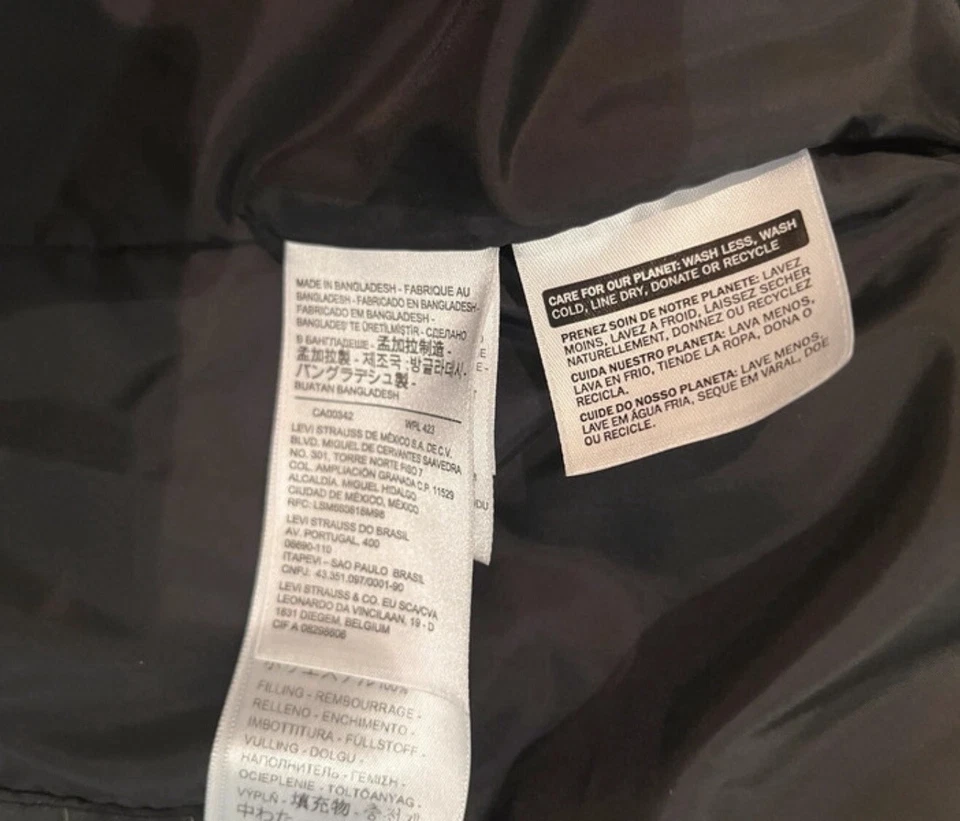 Chaqueta corta acolchada Levi's Quinn naranja talla S del Reino Unido - nueva con etiquetas Foto 3 de 4