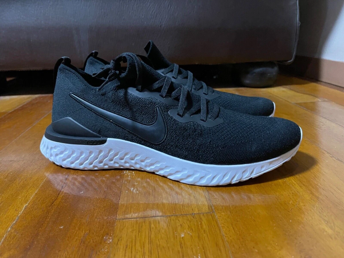 NIKE EPIC REACT FLYKNIT 2 BLACK WHITE RUNNING SHOES MENS SIZE US12