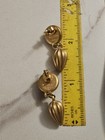 VTG Avon Earrings Delicate Drop 1992 Brushed Gold Tone Faux Jade Cabochon — photo 5