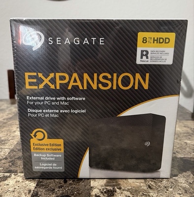 Seagate Expansion 8TB Black External Hard Drive for PC/Mac, Backup Software