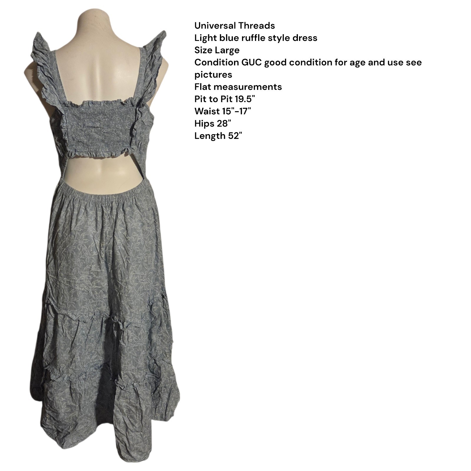 Universal Threads Large Blue Ruffle Cottagecore P… - image 3