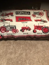 RARE Vintage McCormick-Deering FARMALL IH Tapestry Throw Blanket EUC 74" x 50"