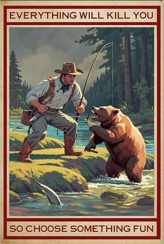 Vintage Bear EVERYTHING WILL KILL Tin Metal Signs Home Décor 8x12