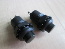Lot(2) Black Push Button Switch 1/2" On-Off Latching 3A 125VAC 0.3A 12VDC #E35AA