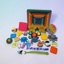 Assorted Tactile Sensory Fidget Toys Set Pop-Its Stress Relief for Ages 4-11