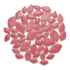 250g Leaf Shape Ceramics Mosaic Tiles, 2.5 - 4 Cm Bulk Mosaic Tiles, Red