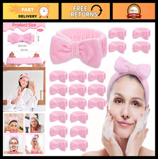 20 Pcs Pink Spa Headbands - Soft Hair Bands for Face Washing, Makeup  Skincare