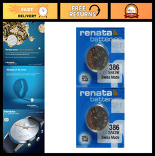 2 Pack Silver Oxide 386 Watch Batteries - 1.55V Long-Lasting Power SR43W