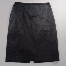 Express Design Studio Pencil Skirt 2 Knee Length High Waist Slit Career Black