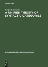 A Unified Theory of Syntactic Categories Jose...