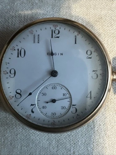 Vintage ELGIN POCKET WATCH 15 Jewels 50mm Fahys,9685560, 11696312,Runs Well