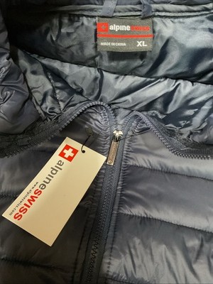 Mens Alpine Swiss Clark Puffer Vest Sz XL Water Resistant Blue New