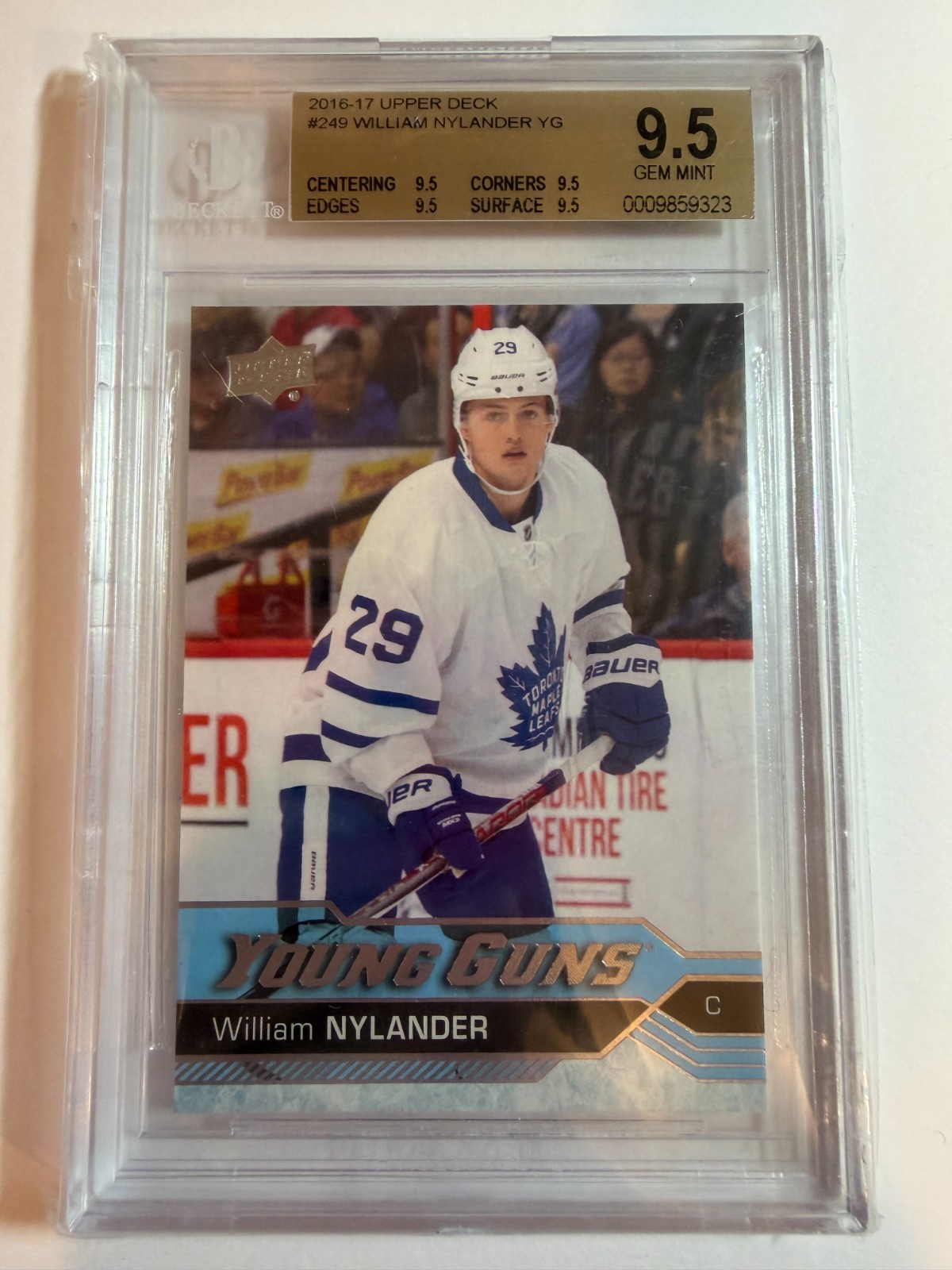 WILLIAM NYLANDER - 2016 Upper Deck Young Guns #249, BGS 9.5