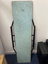 Vintage folding mid century mcm GREEN IRONING TABLE BOARD full size iron