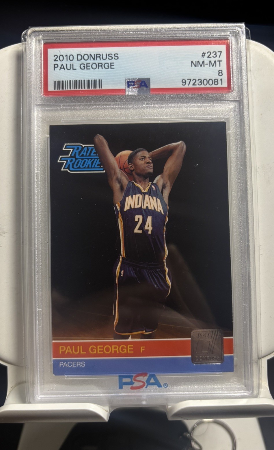 2010 Donruss #237 Paul George (RC) (PSA 8)