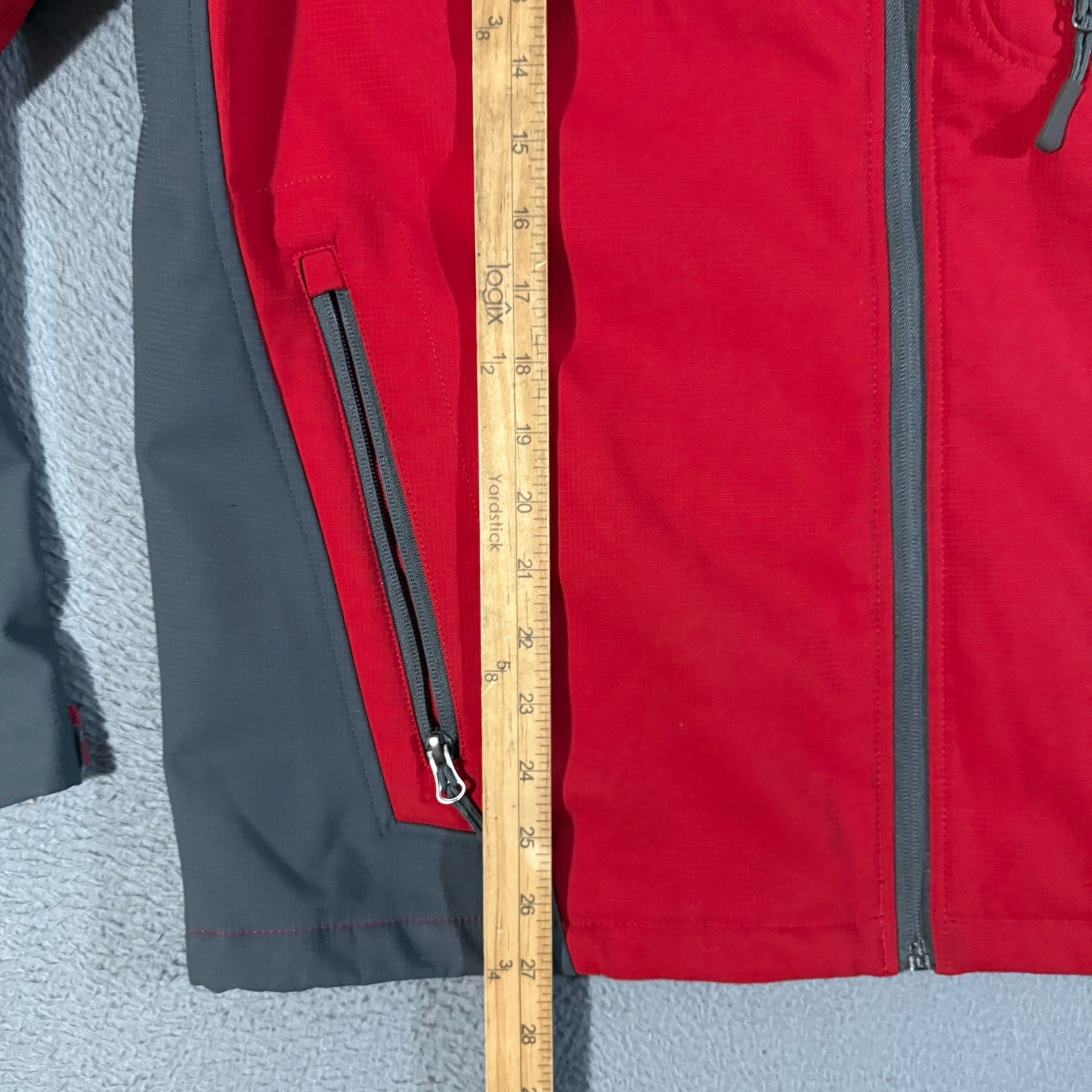 Boeing Soft Shell Water Resistant Jacket Red Gray… - image 6