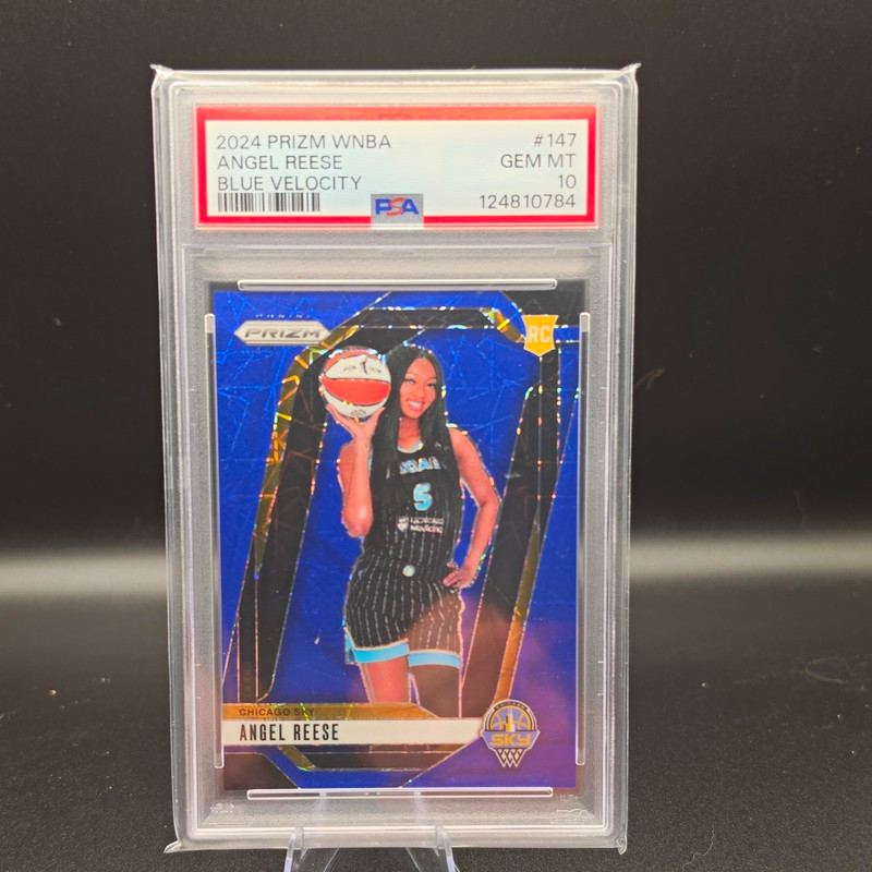 Panini 2024 Prizm WNBA Angel Reese Chicago Sky #147 Blue Velocity RC PSA 10