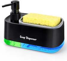 Hand and Dish Soap Dispenser Set for Kitchen, Dual Soap Dispenser with Sponge Ho