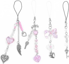 1-4PCS Cute Phone Charms Aesthetic Y2K Cellphone Strap Pink...