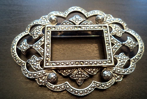 STUNNING VINTAGE ESTATE SIGNED MIRIAM HASKELL SILVER TONE 2 3/4" BROOCH!