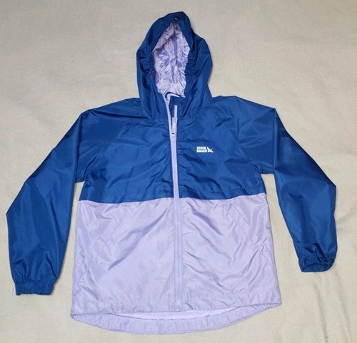 Eddie Bauer Girls Windbreaker Lightweight Jacket M 10/12 Blue Violet - Picture 1 of 8