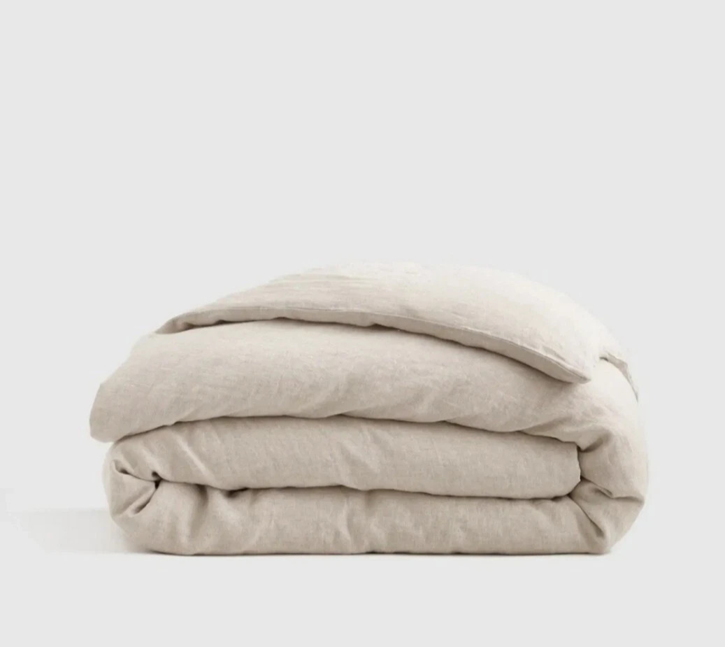 Quince Full/Queen European Linen Natural Chambray Duvet Cover - no Shams!