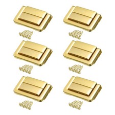 uxcell 6pcs Toggle Catch Lock, 0.8" x 1.3" Hasp Lock x 1.3", Bright Gold