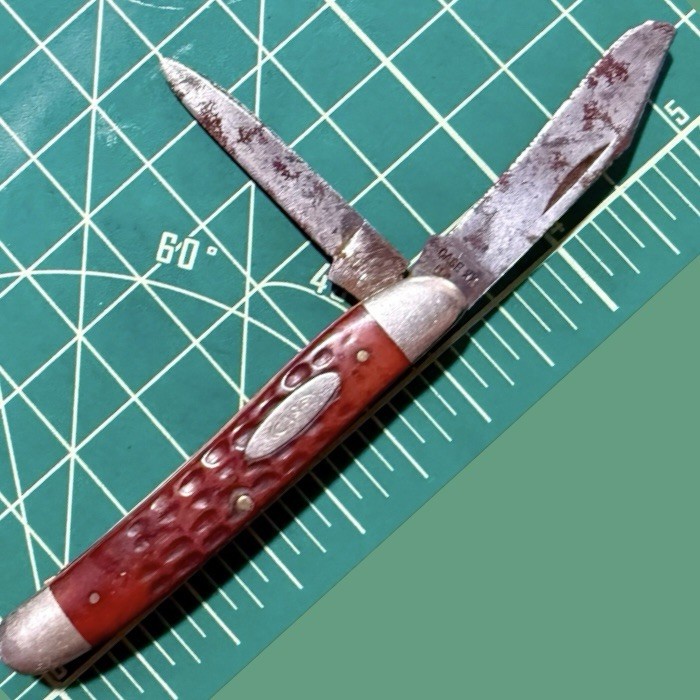 Vintage Case XX 62087 Jack Knife USA 2 Blade Pocket Knife Jigged