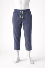 Easel Striped 100 Cotton Tapered Pants Raw Hem Drawstring Size M