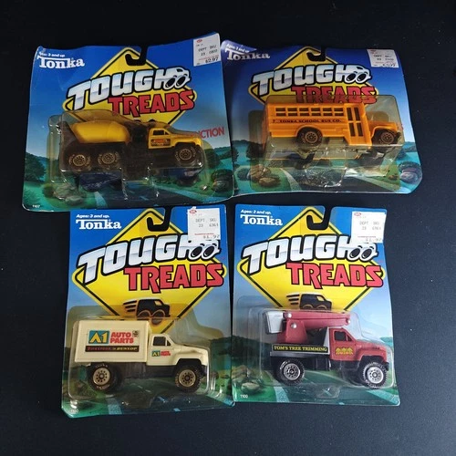 Lot of 4 Tonka Tough treads Trucks Vintage See Pics