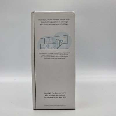 Google Nest Wifi Pro Wi-Fi 6E Router Mesh System - Snow (2-Pack