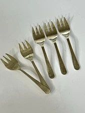 5 - Silver Plate 3 Tine Appetizer Dessert Oyster Forks Italy Sheffield England