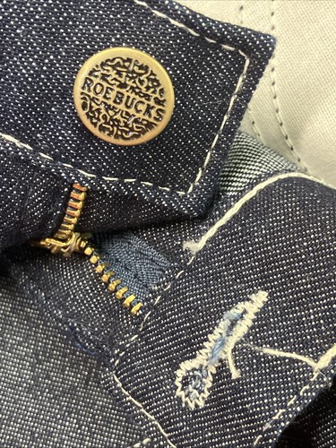 Vintage Sears Roebucks Jeans Mens 44x27 Blue Carpenter Hammer Loop Dark Denim - Picture 7 of 17