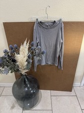 Uniqlo HEATTECH Fleece Crewneck Long Sleeve Gray Top Sz XXS