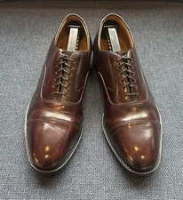 Johnston & Murphy Mens 9D Melton Optima Cap Toe Bordeaux Leather Oxford Shoes