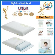 Adjustable Toddler Pillow 13x18 Memory Foam Breathable Cover Green